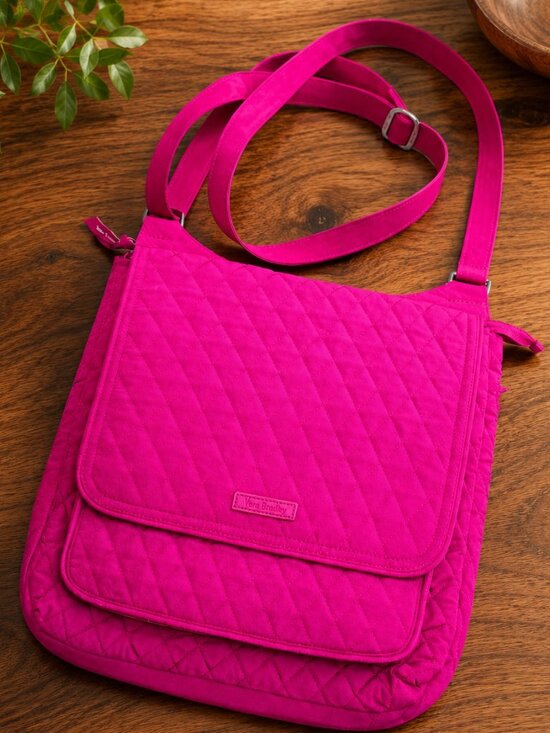 Vera Bradley Handbags - Vera Bradley Hipster Crossbody Mailbag Purse Satchel Fuchsia Pink NWT